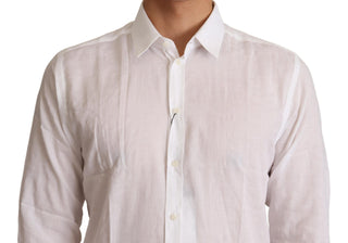 Elegant White Slim Fit Martini Dress Shirt - Luxury for You