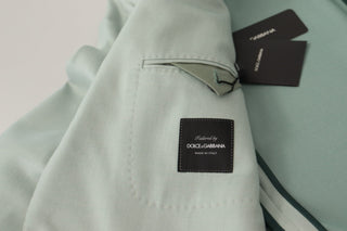 Elegant Mint Green Silk-cashmere Blazer