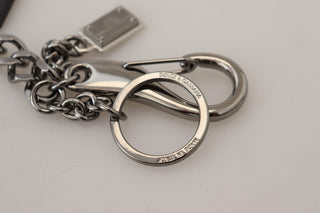 Elegant Silver And Black Designer Keychain