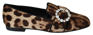 Leopard Print Crystal Embellished Loafers - Luxury for You