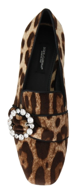 Leopard Print Crystal Embellished Loafers - Luxury for You