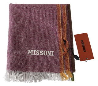 Chic Maroon Cashmere Scarf With Logo Embroidery