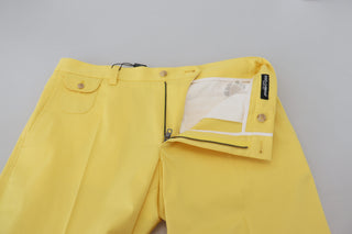 Sun-kissed Yellow Cotton Trousers