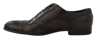 Elegant Brown Lizard Leather Oxford Shoes - Luxury for You