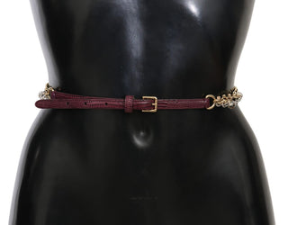 Crystal Studded Waist Belt In Purple - Luxury for You