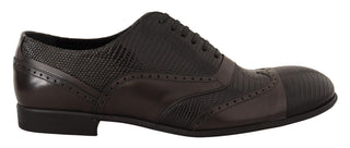 Elegant Brown Lizard Leather Oxford Shoes - Luxury for You