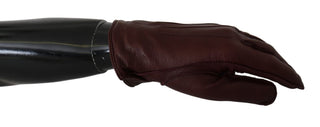 Elegant Maroon Wrist-length Lambskin Gloves - Luxury for You