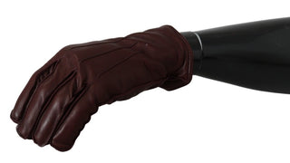 Elegant Maroon Wrist-length Lambskin Gloves - Luxury for You