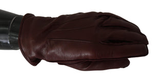 Elegant Maroon Wrist-length Lambskin Gloves - Luxury for You