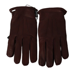 Elegant Maroon Wrist-length Lambskin Gloves - Luxury for You