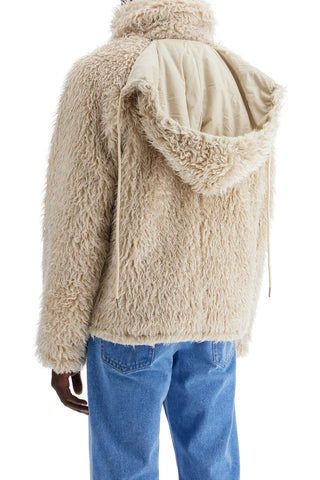 Faux Fur Jacket With Removable Hood.