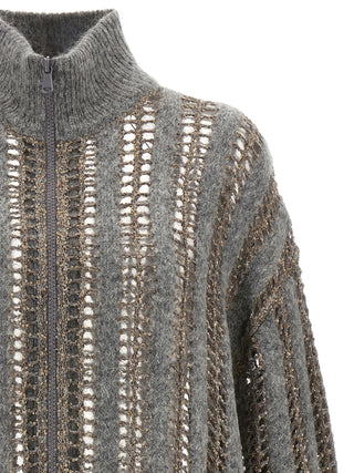 Sequin Openwork Sweater