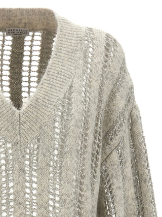 Sequin Openwork Sweater