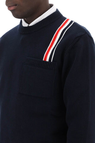 Cotton Pullover With Rwb Stripe