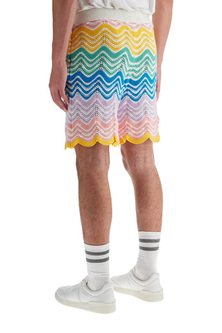 Gradient Wave Knit Bermuda Shorts