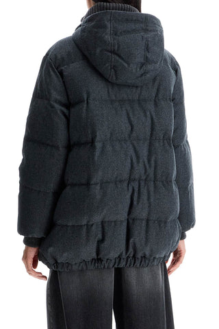 Woolen Down Jacket With Hood