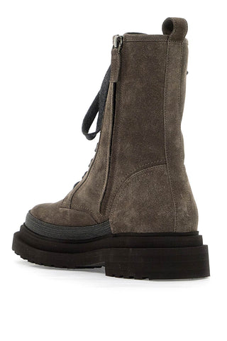 Suede Boots With Decorative Buckle