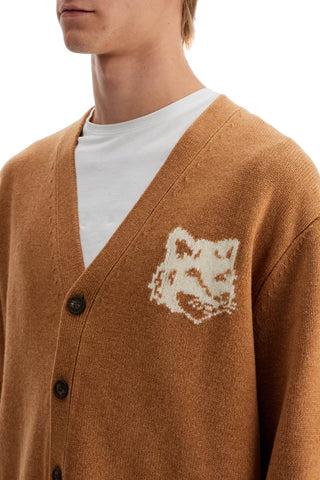 Fox Head Wool Cardigan With