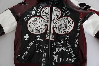 Black Bordeaux Hooded Leather Dg King Of Love Jacket