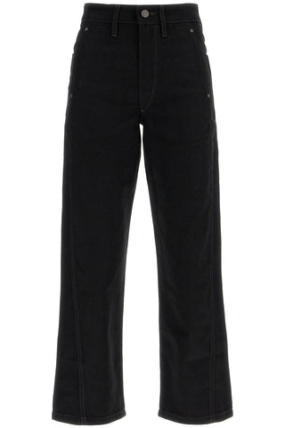 Cropped Pants With Twisted Seams