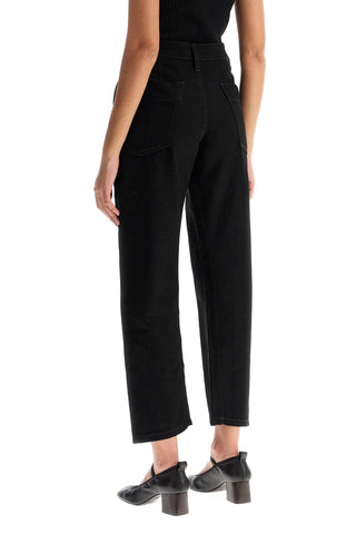 Cropped Pants With Twisted Seams