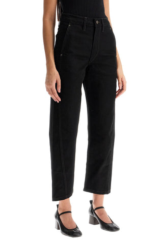 Cropped Pants With Twisted Seams