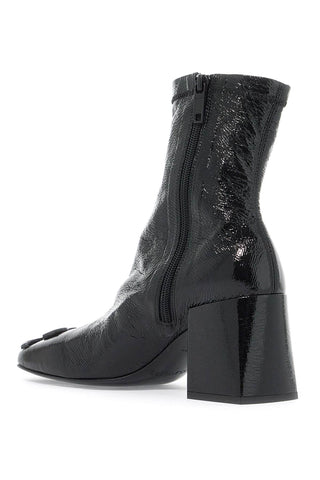 Stretch Vinyl Ankle Boots