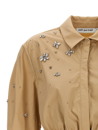 Beige Cotton Embellished Top