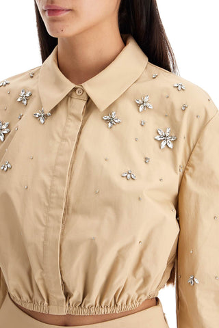 Cropped Shirt With Crystals