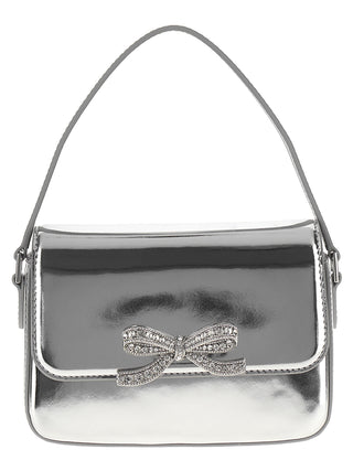 Silver Leather Micro Handbag