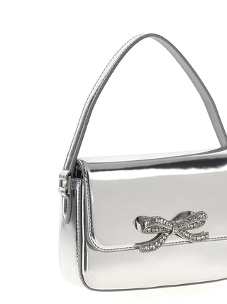 Silver Leather Micro Handbag