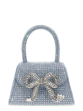 Blue Rhinestone Denim Micro Handbag