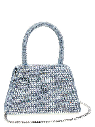 Blue Rhinestone Denim Micro Handbag