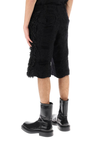 Fur-effect Knitted Shorts