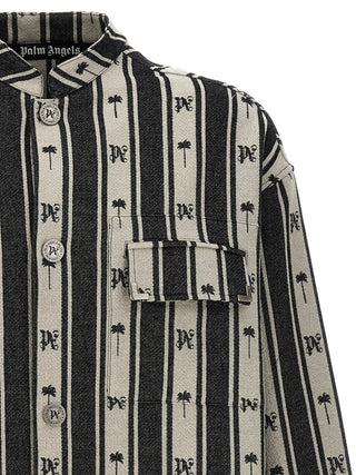 Metal Frame Stripes Overshirt