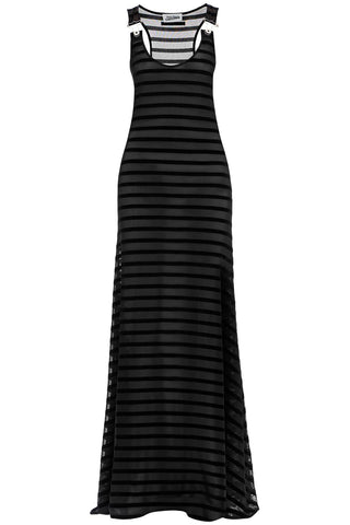 Long Marinière Dress With Overall Detail