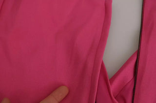 Pink Plunging Bodycon Sheath Mini Rayon Dress