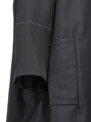 Contrast Stitching Silk Coat