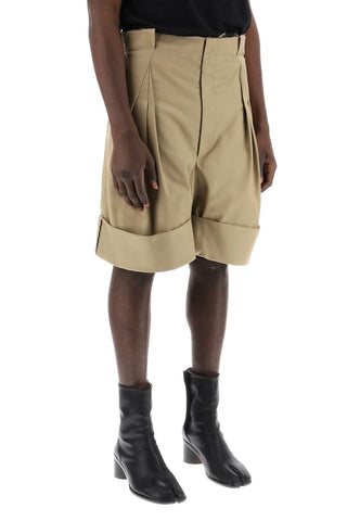 Wide-legged Chino Bermuda Shorts With