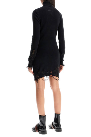 Destroyed Knit Mini Dress