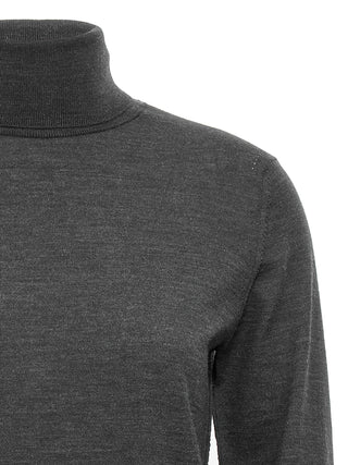 Stitching Wool Turtleneck Sweater