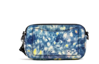 The Snapshot Bag Watercolor Blue Printed Leather Shoulder Bag Purse