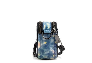 The Snapshot Bag Watercolor Blue Printed Leather Shoulder Bag Purse