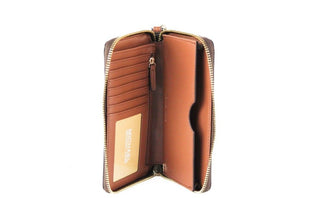 Jet Set Large Brown Signature Pvc Flat Multifunction Wrist Wallet