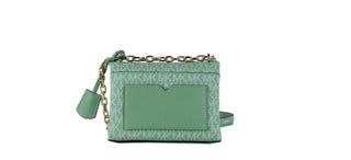 Cece Small Sea Green Signature Pvc Convertible Flap Crossbody Bag