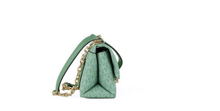 Cece Small Sea Green Signature Pvc Convertible Flap Crossbody Bag