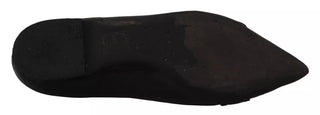 Black Devotion Leather Pointy Flats Shoes