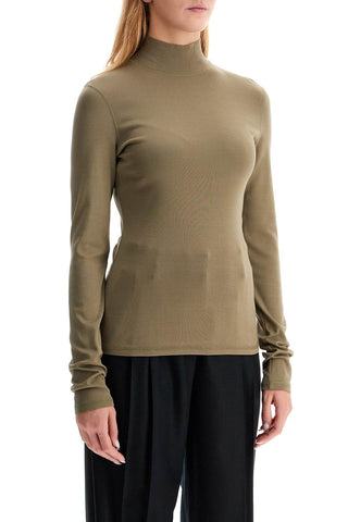 Lightweight Jersey Top With Turtle Neck