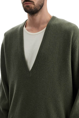 Deep V-neck Pullover Sweater