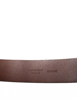 Brown Leather Gold Metal Buckle Women Belt